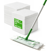 JINYUDOME100pcs Disposable Electrostatic Dust Removal Mop Paper Home Kitchen Bathroom Cleaning Cloth Replacement Mop Head Cloth
