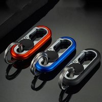 Fashion Metal Double Ring Keychain for Men Business Key Holder Car Key Buckle Stylish Gift Accessory