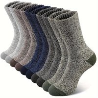 5 Pairs Merino Wool Mid-Calf Socks for Men And Women Winter Thermal Thickened Lined Outdoor Sports Towel Sock For Hiking Camping