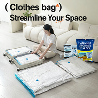 NEW 5PCS Home Vacuum Storage Bags for Clothes,Bedding,Space Saving Bags Storage Vacuum Seal Packet,Compressed Organizer Bag