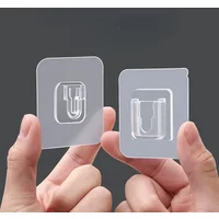 Double-Sided Adhesive Wall Hooks Multi-Purpose Transparent Hooks Waterproof Clothes Hats Towel Hooks Kitchen Bath Door Hooks