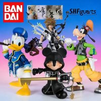BANDAI S.H.Figuarts Kingdom Hearts 2 Sora Final Form & Donald Duck Articulated Action Figures Set Anime Model Toy Gift for Boys