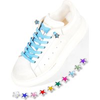 Star Diamond No Tie Shoelaces Colorful Rhinestone Metal Buckle Shoe Laces Flat Elastic Shoelace Kids Adult Sport Cute Shoestring