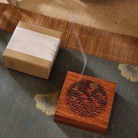 Chinese rosewood incense holder aromatherapy burner household living room square incense base home decor ornaments