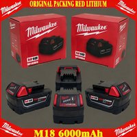 100% New Milwaukee M18 6.0Ah High Output Battery 18V Lithium-ion Rechargeable for Milwaukee M18 Cordless Power Tools
