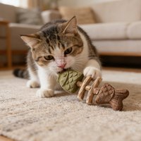 Fishbone Shape Silvervine Cat Chew Stick Natural Catnip Molar Toy Bite‑resistant Cleaning Teeth Interactive Pet Toy Indoor Use