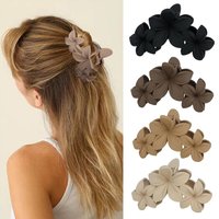 Frosted Flower Hair Claw Clip Vacation Shark Hairpin Barrettes Ponytail Holder Summer Beach Women Hair Glamp Head Accessories