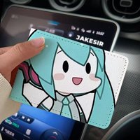 Cute Hatsune Miku Car Driver's License Protective Cover Leather Case Two-in-One Vehicle Registration and Driver's License Holder