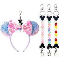 1pc Cute Bead Cartoon Mickey Headband Pendant Mickey Mouse Pendant Keychain Jewelry Bag Pendant Chain DIY Decoration Gifts