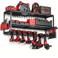 Mehrstöckiger Schwerlast-Werkzeugorganizer zur Wandmontage, Akku-Bohrer-Halter, Schraubendreher-Werkzeugbox-Regal, Platzsparender Vertikaler Werkzeugaufbewahrungsorganisator für Garage und Werkstatt
