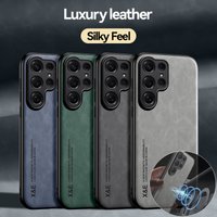 Magnetic Sheepskin Leather Case For Samsung S26 S25 S24 S23 S22 Ultra S23 S24 S25 FE S26 S25 S24 S23 Plus Soft Shockproof Cover