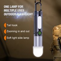 Outdoor strong light flashlight multifunctional lighting atmosphere camping light portable, lightweight and durable