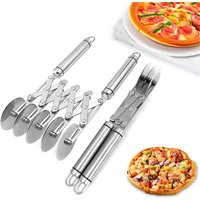 3-7 Wheel Dough Roller Pastry Cutter Pastry&Brownie Cutter Baking Stainless Steel Pizza Slicer Multiple Pasta Wheel Cutter Tools