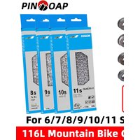 AliExpress pinmoap PINMOAP Bicycle Chain 116L 6/7/8/9/10/11speed Chromium-Molybdenum Steel Material Mountain Road Bike Chain HC40/HC53/HC54/HC701