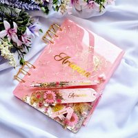 A5 A6 A7 Notebook Cover Transparent Pen Bookmark Resin Silicone Molds Kit Epoxy Resin Mold for Diy Notebook Stationery Crafting