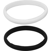 2Pcs Fitness Wristband Black White Elastic Silicone Sports Bracelet for Men Women Gym Workout Running Hiphop Party Event Use