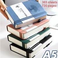 A5 Thick Blank Bible Record PU Leather Notebook 365 Pages Thick Business Meeting Minutes Stationery Supplies