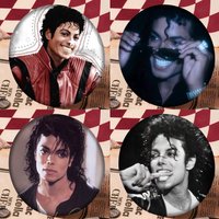 Michael J-Jackson 75x75 25x25 mm Cartoon Round Brooches on Backpack Shirt Accessories Jewelry Badge Gift for Friends