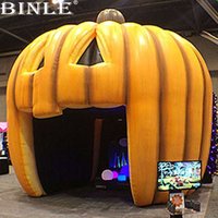 Devil Smile Inflatable Pumpkin Tent Artificial Pumpkins Arch Tunnel For Halloween Decoration Outdoor Event
