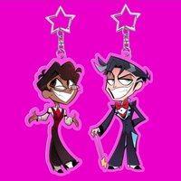 VOX Anime Keychain Women Alastor Acrylic Key Chain Man Diyukezhan Key Ring Pendant Ornament Accessories Friend Gift