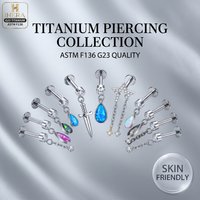 ASTM F136 Titanium Bling Lip Tragus Helix Cartilage Body Piercing Lot Stud Opal Spike Charm Statement Labret Piercing Wholesale