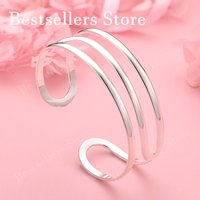 Elegant 925 sterling silver opening exquisite multi-layer bracelet for women's fashion parties and wedding accessories