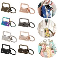 5Pcs 26/32mm Key Fob Hardware with Key Rings for Bag Wristlets with Fabric Ribbon Webbing Embossed