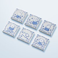 Miffy Ceramic Refrigerator Magnet, Creative Cartoon Home Decor, Chinese Style Magnetic Decorative Sticker, with Jingdezhen