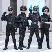 Children's Cosplay Special Forces Combat Uniform New Camouflage Training Suit Black Eagle Camouflage Suit Performance Suit New