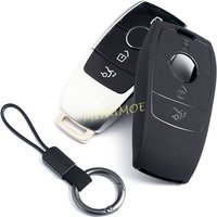 Matte Black Car Key Fob Cover Case Ring Keychain For Mercedes Benz Accessories W177 W205 W213 S213 W222 H247 X247 X253 V167 C118