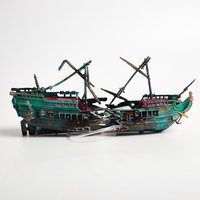 1PC Aquarium Fish Tank Landscape Pirate Ship Wreck Ship Decor Resin Boat Ornament