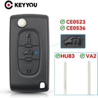 KEYYOU For Peugeot Partner Expert Citroen Berlingo Dispatch (Van) Folding Ce0523 ce0536 HU83 VA2 3BTN Flip Van Car Key Case