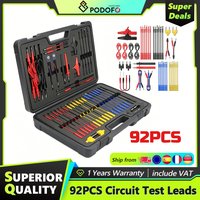 Podofo 92PCS Complete Set of Automotive Circuit Test Leads Kit Terminal Test Kit Multimeter Probe Multi Function Electric Probe Wire Connectors Adapter Cables
