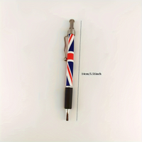 6pcs Union Jack ballpoint pens with 1.0mm black ink, perfect for writing signatures.