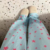 Anime Jonathan Joestar Cosplay Costume Star Print Blue Long Pants Adult Unisex Loose Casual Pajama Halloween Party Play Role