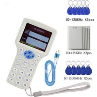 10 Frequency NFC Smart Card Reader Writer Duplicator 125Khz 13.56MHz RFID Copier USB Encryption Decoding Reader Key Replicator