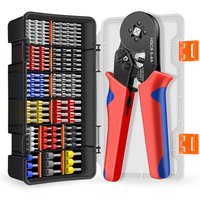 Wire Ferrule Crimping Tool Kit - AWG 23-7 (0.25-10mm²) Quadrilateral Ferrule Crimper with 950Pcs VE/TE Ferrules Connectors Kit