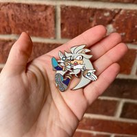 Silver the Hedgehog Enamel Pin