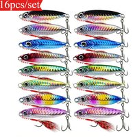 16pcs/set Metal Jig Spoon 10g/30g Cast Jigging Spoon Saltwater Jig Shore Jigging Lures Seabass Metal Cast Jig Spoon Lure