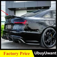 For Audi A6 C7 R style spoiler carbon fiber /GLOSSY BLACK rear spoiler trunk wing 2012 2013 2014 2015 2016
