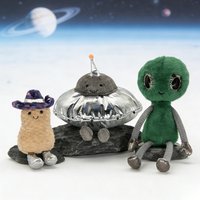 Fun House Space Series: Alien Plush Toy UFO Ornament, Starry Sky Cowboy Hat Peanut Ornament Plush Toy - Birthday Gift image 4