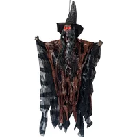 Halloween Hanging Ghost Decoration Voice Control Luminous Electric Skeleton Head Haunted House PropOutdoor Indoor Party Decor