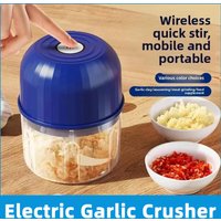 1PC Electric Garlic Masher USB Charging Type Onion Ginger Garlic Chopper Blender Stainless Steel Blade Convenient Kitchen Tool