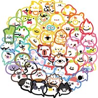 50PCS Creative and Fun Cartoon Bubble PET Transparent Material Sticker, Account Decoration DIY Phone Case, Water Cup Sticker