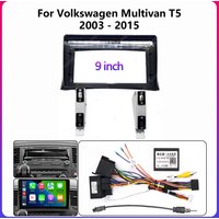 Car Radio Fascias Frame For Volkswagen VW Multivan T5 2003-2015 9 inch Stereo Panel Harness Power Cable Adapter Canbus Mount Kit