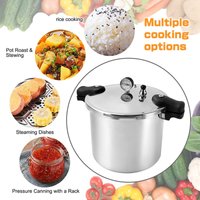 23QT Aluminum Pressure Cooker & Canner, 105KPa Induction Compatible Pressure Pot with Gauge, Thickened Heavy Duty Body