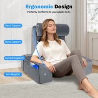 Extra Large Memory Foam Bed Rest Reading Pillow with Arm Rest Comfort Bed Chair Cushion for Bed Reading Watching TV Gaming Relaxing