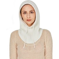 Cagoule tricotée en cachemire pour femmes, Bonnet en laine douce et chaude, écharpe à capuche, Skullies, faux col, protection du cou et du visage