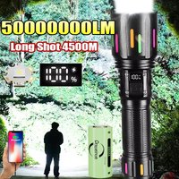 50000000LM Super Bright LED Flashlight Most Powerful Rechargeable Portable Lamp Waterproof Outdoor Light Fishing Camping Lantern