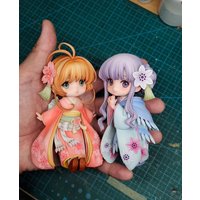 Anime Q Version Cardcaptor Sakura Tomoyo Figures Kimono GK Statue Collectible Kawaii Figurine Desktop Decor Gift For Anime Lover